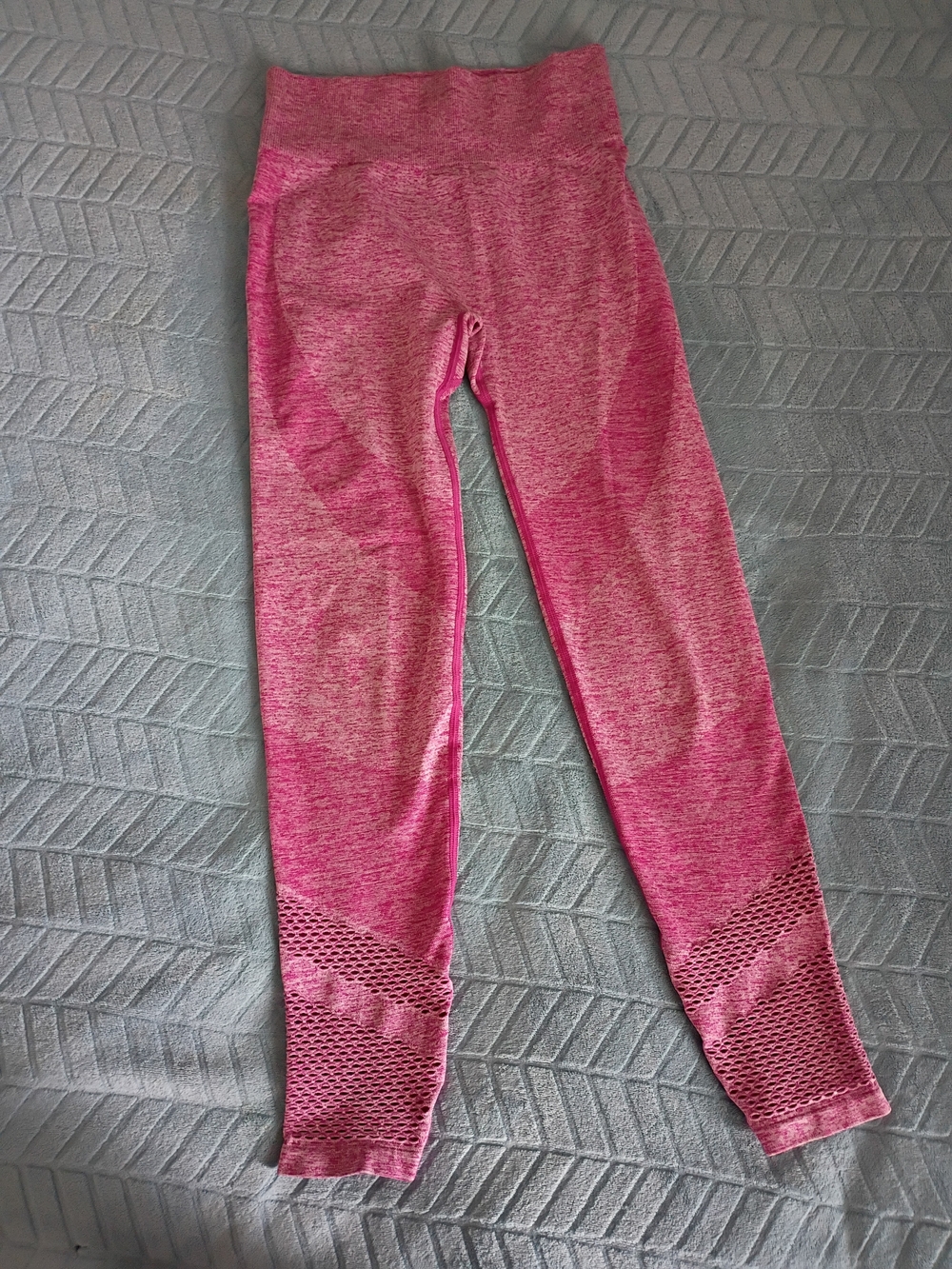 PINK Victoria's Secret Heathered Hot Pink Seamless Leggings Size S Athleisure